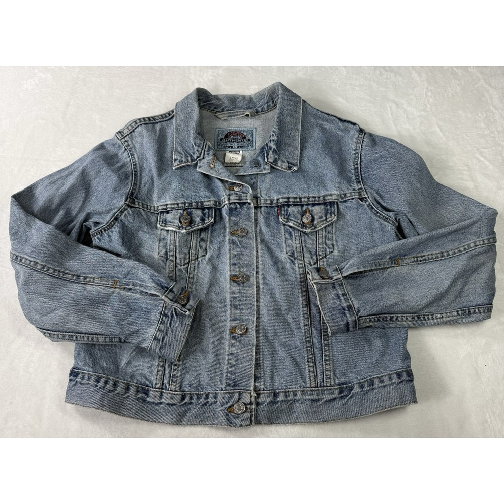Vintage Levis Denim Jacket Womens Large Trucker Made in USA‎ 90s ** Medium
